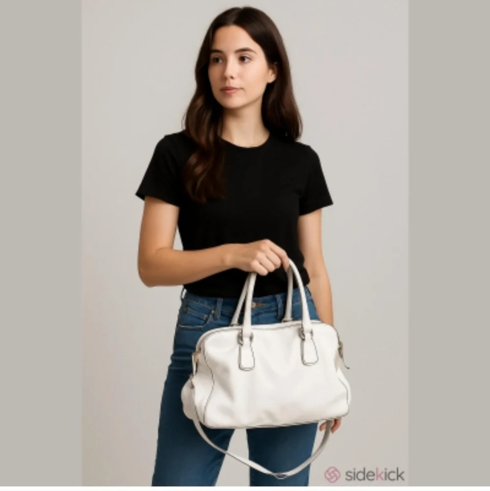 Abro Shopper Double Handle Italian Leather Sachel With Shoulder Strap